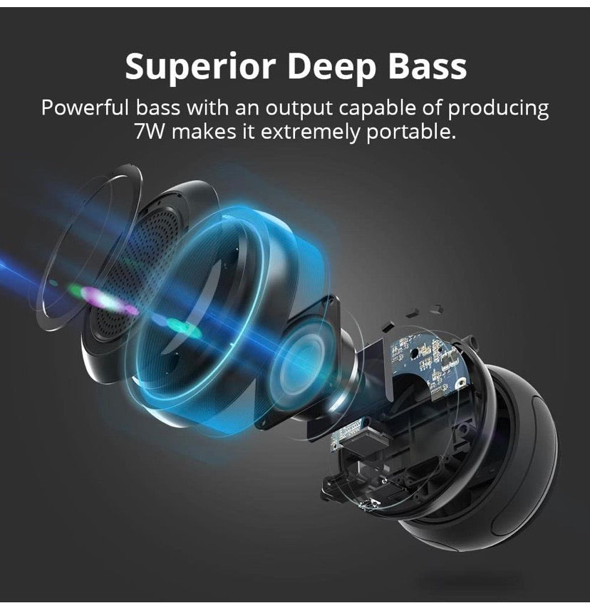 Bluetooth Speaker ,Tronsmart Element Splash 7W Deep Bass Round Shape True Wireless Stereo IP67 Waterproof Portable Bluetooth Speaker for iPhone iPad Samsung Android Phone and Home Travel Beach Shower