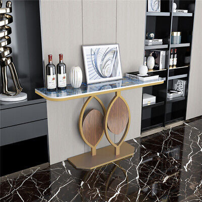 Gold-Leaf Console Table with Storage