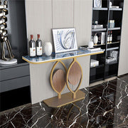 Gold-Leaf Console Table with Storage