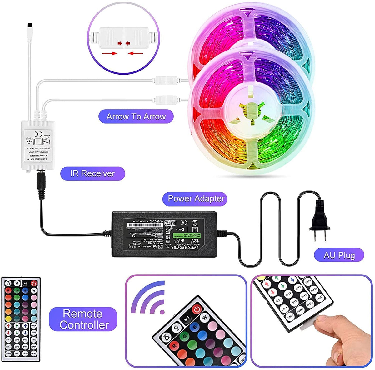 Flashable LED Lights 10m Strips 32.8ft with AU Plug