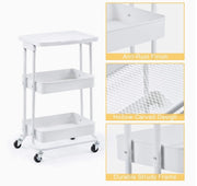 3-Tier Rolling Serving Cart with Tabletop