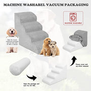 4-Tier Foam Pet Stairs for High Beds & Couches – 52 cm