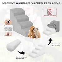 4-Tier Foam Pet Stairs for High Beds & Couches – 52 cm