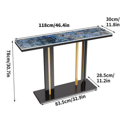 Blue Galaxy Marble Console Table