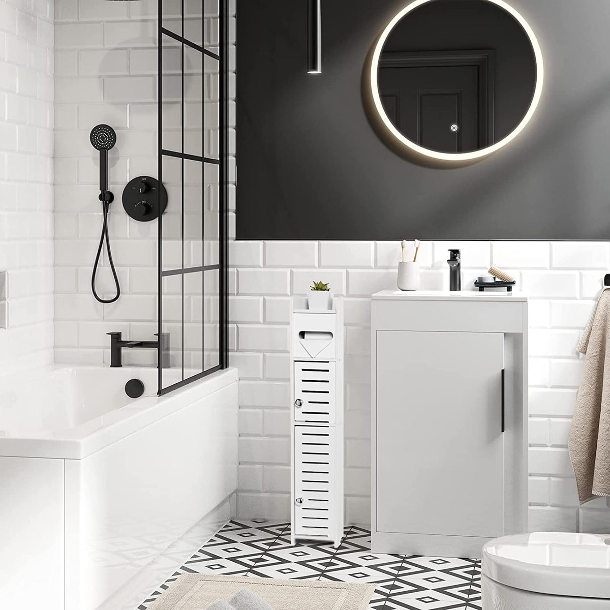 80 cm Slim Toilet-Roll Storage Stand