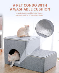 Folding Pet Steps with Built-In Toy Storage