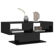 High-Gloss Black Coffee Table – 103.5 × 50 cm