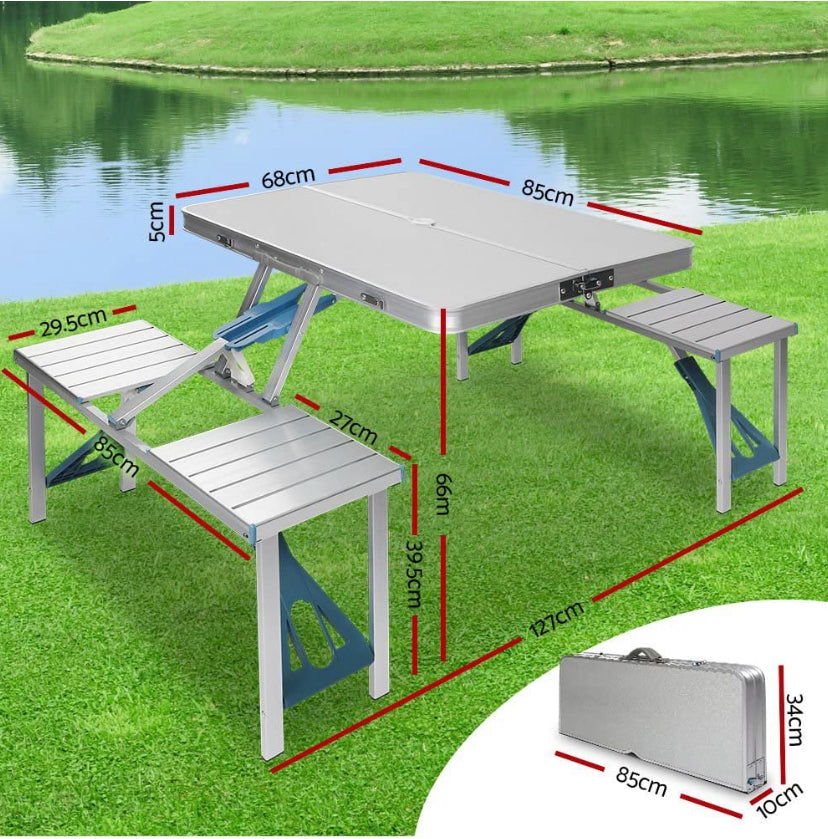 Portable Folding Camp Table Set
