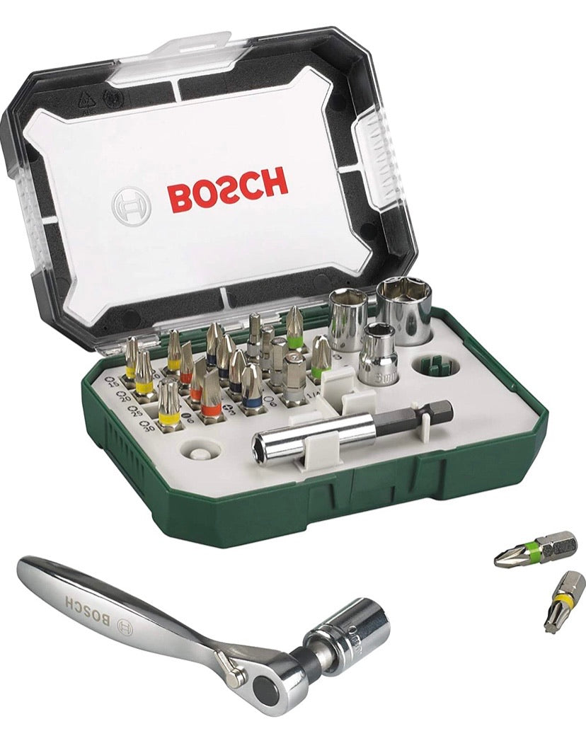 Bosch Screwdriver Bit and Ratchet Set 26 Psc
