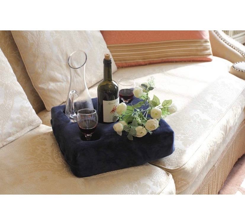 Couch Cup Holder, Sofa Drink Holder Tray, Removable and Washable Pillow Cushion with Coffee Mug Holder for Home,Bed, Beach, Car,RV, Wheelchair, Boat, Bath, Park,Floor, Travel, Airplane, Indoor, Outdoor