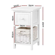 Artiss Bedside Tables Drawers Side Table Storage Cabinet Nightstand Bedroom x2