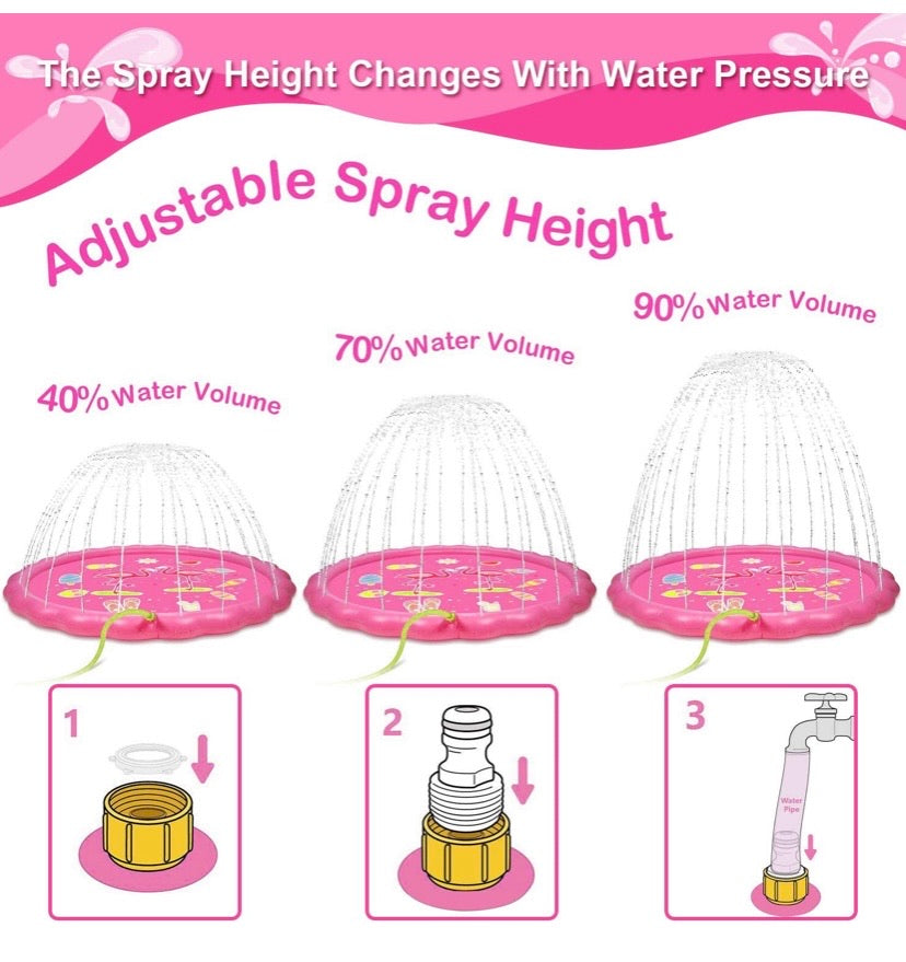 2020 Upgraded 68 Inch Inflatable Flamingo Splash Pad Water Pool Sprinkler Mat Toy for Kids Water Play
