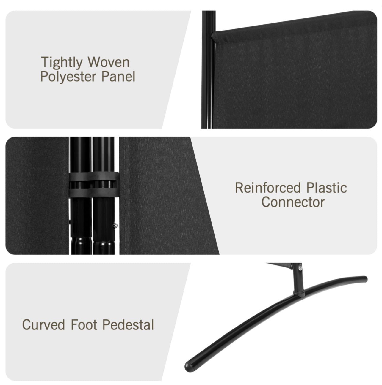 3-Panel Wood & Steel Folding Privacy Screen – 4 Colours