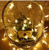 Star Fairy Lights - 70 LED 33 FT Star String Lights Waterproof for Indoor, Outdoor, Bedroom, Wedding, Party, Christmas Garden Decorations, Warm White
