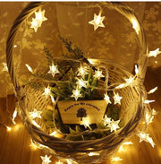 Star Fairy Lights - 70 LED 33 FT Star String Lights Waterproof for Indoor, Outdoor, Bedroom, Wedding, Party, Christmas Garden Decorations, Warm White