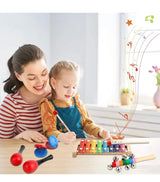 Musical Percussion Instruments, Tobeape 25 PCS Wooden Percussion Instruments Toys for Baby Kids Preschool Education, Early Learning Rhythm Instruments for Toys Girls Boys Gift with Storage Backpack