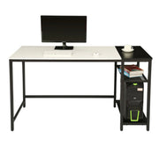 Computer Desk with 2-Tier Shelves – White & Black