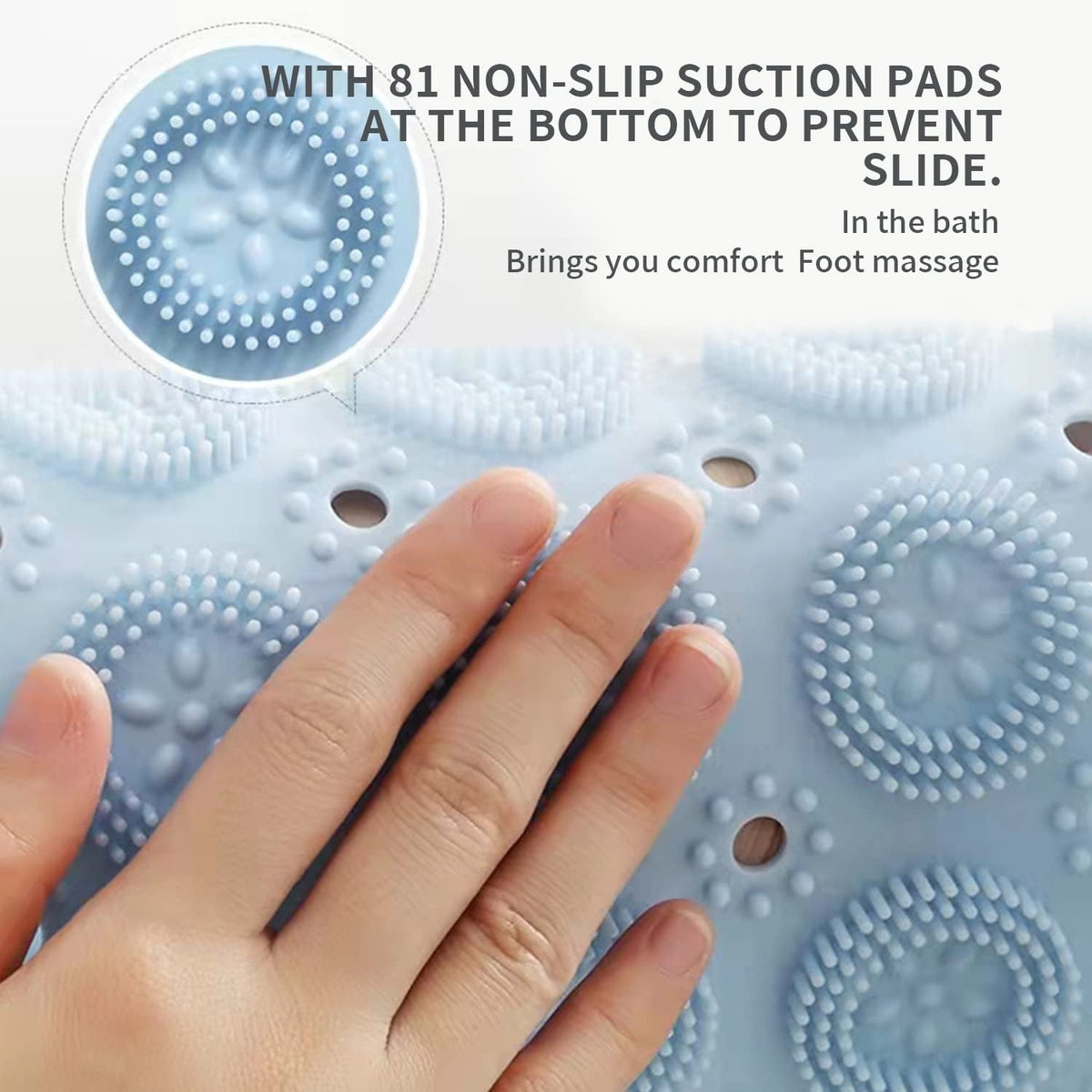 55 × 55cm PVC Suction-Cup Shower Mat – 2 Colours