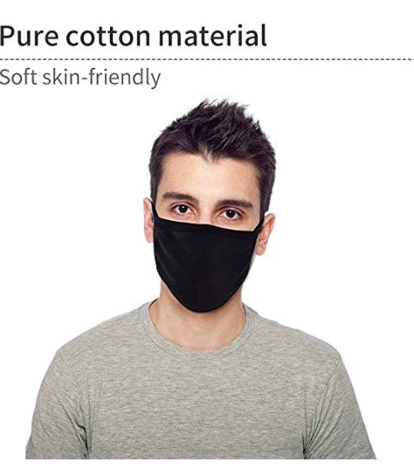 Reusable Two-Layer Cotton Fabric Face Masks – 5 Pack
