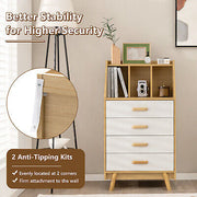 4-Drawer Dresser 3-Cube Chest of Drawers Bookshelf Storage Organizer