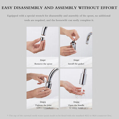 Touchless Motion-Sensor Faucet Adapter – USB Rechargeable