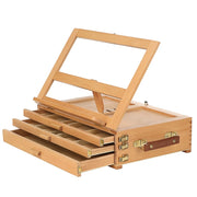 MEEDEN Artist Tabletop Sketchbox Easel- Multi-Function Adjustable Beech Wood Sketch Box Easel with 3-Drawer for PleinAir Artist, Art Students