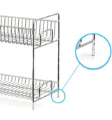 2-Tier Standing Rack EZOWare Kitchen Bathroom Countertop 2-Tier Storage Organizer Spice Jars Bottle Shelf Holder Rack - Chrome