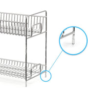 2-Tier Standing Rack EZOWare Kitchen Bathroom Countertop 2-Tier Storage Organizer Spice Jars Bottle Shelf Holder Rack - Chrome