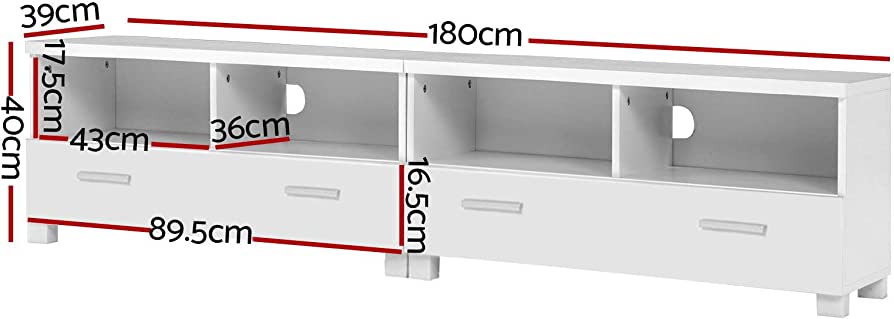 180 cm Detachable White TV Unit