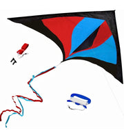 Best Delta Kite, Easy Fly for Kids and Beginners, Single Line with Tail Ribbons, Stunning Multi-Colors, Materials, Large, Meticulous Design