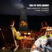 Portable Chimney Fire Pit with Cover