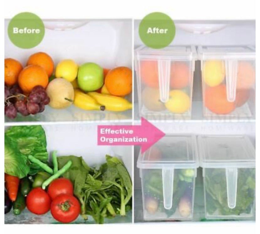 Refrigerator Storage Box Food Container Kitchen Fridge Organiser Freezer