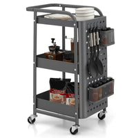 3-Tier Pegboard Rolling Storage Cart