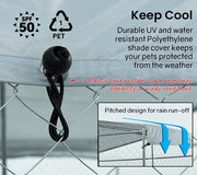 4 × 4 m Chain-Link Dog Kennel Run with Shade Cover