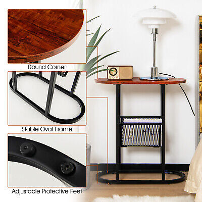 2-Tier Oval Side Table