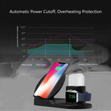 Wireless Charger, Amazer Tec 3 in 1 Charging Stand Compatible with iWatch, AirPods and iPhone 11/Xs/X Max/XR/X/8/8Plus/7/7 Plus /6S /6S Plus(Original Charger & Cables Required) (Black)