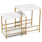 Faux-Marble Nesting End Tables – Set of 2