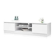 White TV Stand with 2 Doors & Storage