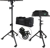 Universal Projector Stand Bracket with Wheels- - Laptop Tripod Adjustable Height 28.5 to 73 Inch with Removable Mouse Tray and Phone Holder, DJ Racks ，Outdoor Movies or Computer Desk Stand