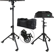 Universal Projector Stand Bracket with Wheels- - Laptop Tripod Adjustable Height 28.5 to 73 Inch with Removable Mouse Tray and Phone Holder, DJ Racks ，Outdoor Movies or Computer Desk Stand