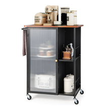 Rolling Kitchen & Coffee Cart with Cabinet