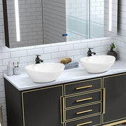 High-Gloss Oval Ceramic Countertop Basin – 41 cm