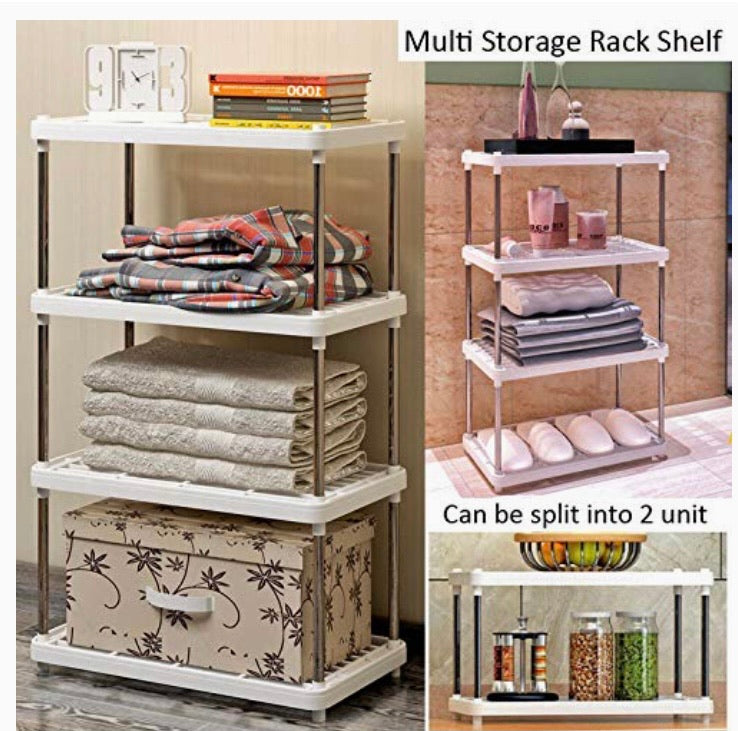 4-Tier Modular Utility Shelf for Bathroom, Kitchen & Garage