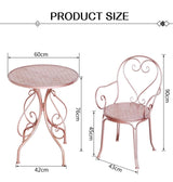 3 Piece Outdoor Garden Table Desks and Chairs Set Love Design Bistro Set, Bistro Table Set Retro Style Garden Furniture White Colour (Chairs*2）