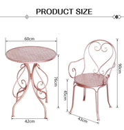 3 Piece Outdoor Garden Table Desks and Chairs Set Love Design Bistro Set, Bistro Table Set Retro Style Garden Furniture White Colour (Chairs*2）