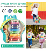 Musical Percussion Instruments, Tobeape 25 PCS Wooden Percussion Instruments Toys for Baby Kids Preschool Education, Early Learning Rhythm Instruments for Toys Girls Boys Gift with Storage Backpack