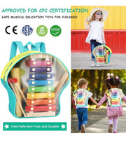 Musical Percussion Instruments, Tobeape 25 PCS Wooden Percussion Instruments Toys for Baby Kids Preschool Education, Early Learning Rhythm Instruments for Toys Girls Boys Gift with Storage Backpack