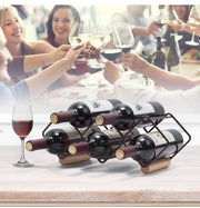 Wine Rack Stackable, Horizontal Wine Bottles Holder Racks, Metal Copper Wine Holder Storage Free Standing, Tabletop Wine Rack 5 Bottle, Ready Assembled, Easy to Put