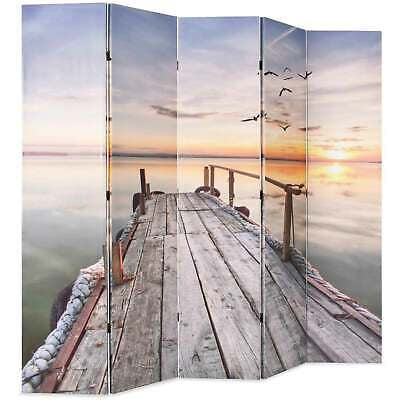 200 × 170 cm 5-Panel Sunset-Lake Folding Room Divider