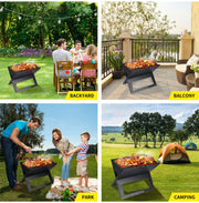 Compact Fold-Flat Portable Charcoal BBQ Grill